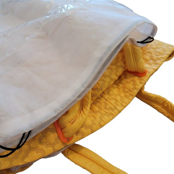 ORYANY Yellow Quilted Fabric Tote Handbag with Leather Accents DH554 - Picture 14 of 14